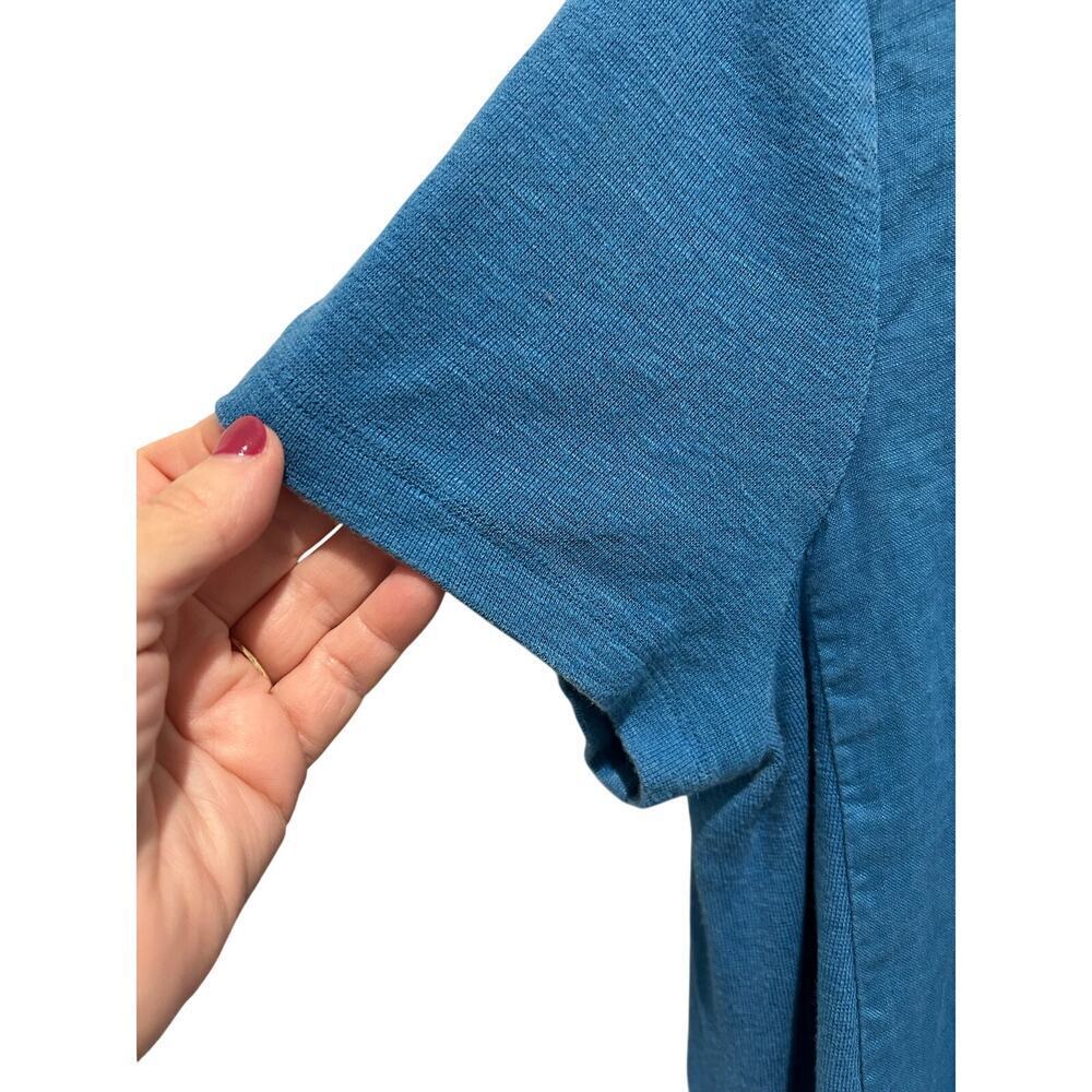 J. Jill pureJill 100% Linen A-Line Dress Ocean Blue Size Petite L Beach Travel - Picture 4 of 7